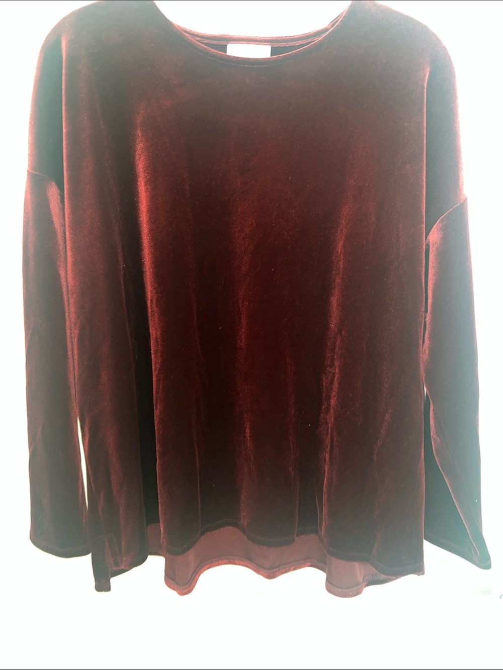 J. Jill Burgundy Velour Blouse LP